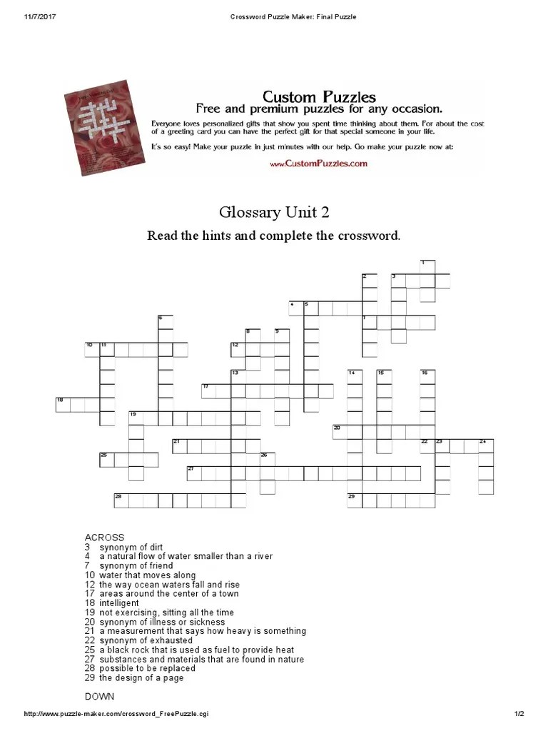 Crossword Puzzle Maker - Final Puzzle | Pdf | Water | Chemistry