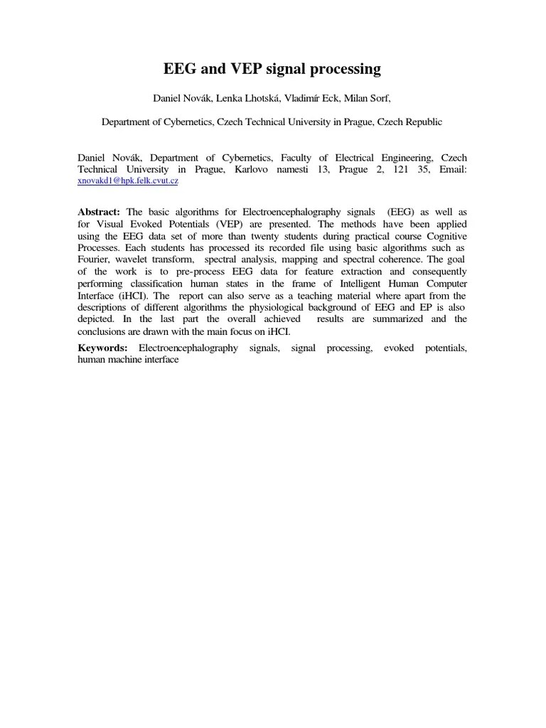 Eeg Signal Processing PDF PDF Neuron Action Potential