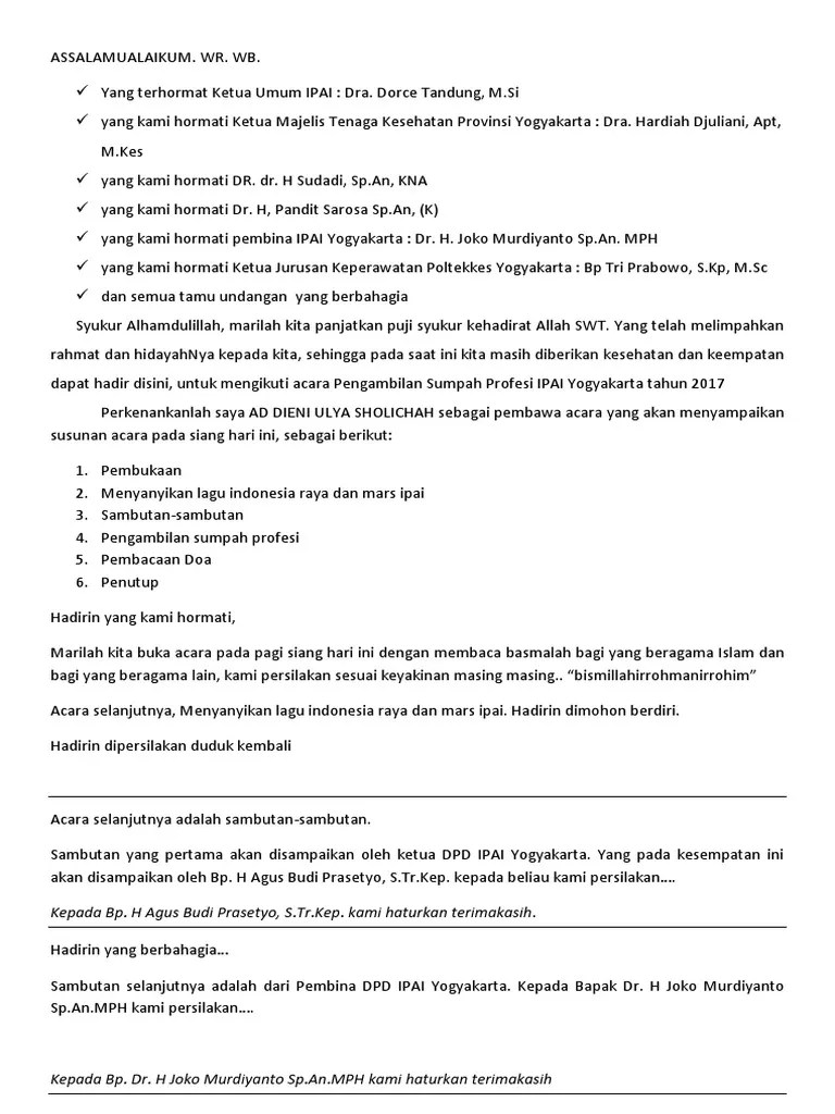 MC Pengambilan Sumpah | PDF