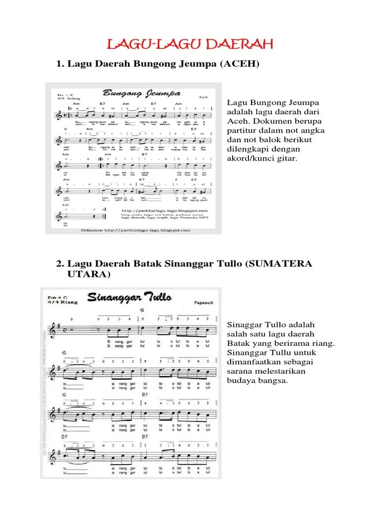 Lagu Lagu Daerah | PDF
