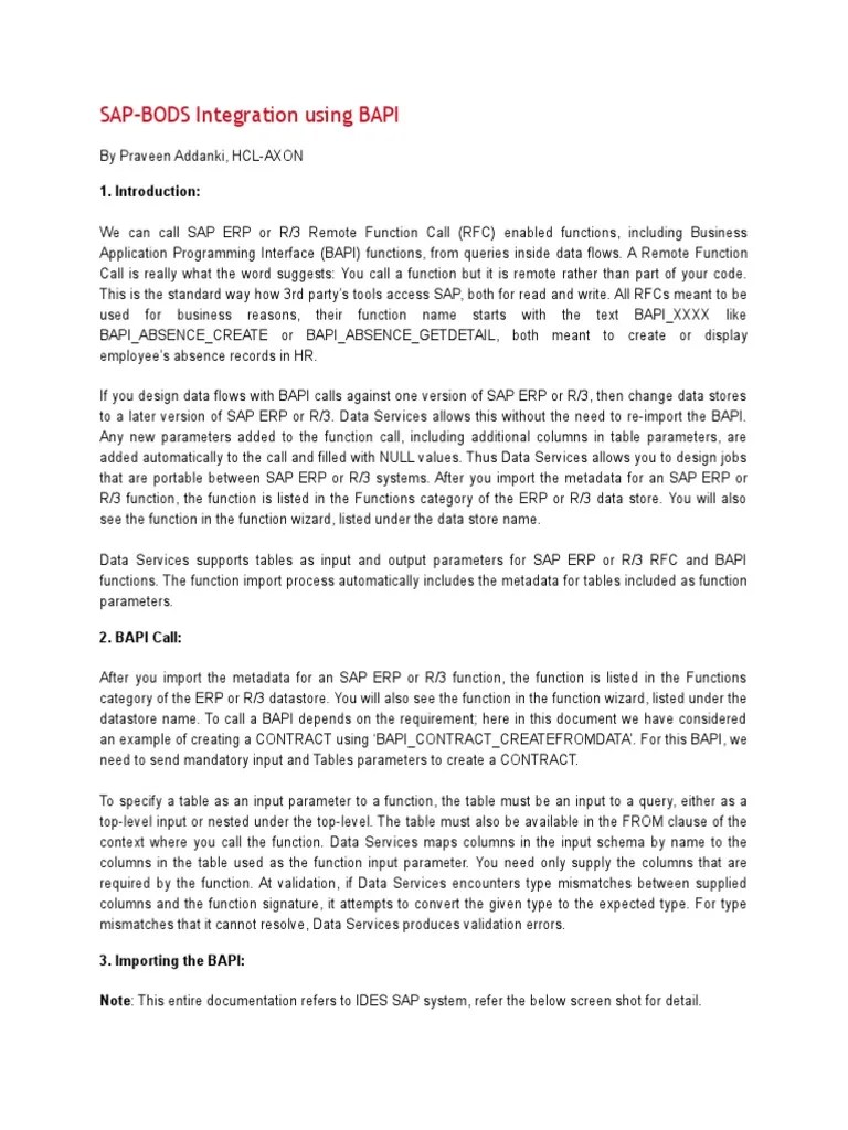 Sap Bods PDF Parameter Programming) Function (Mathematics)