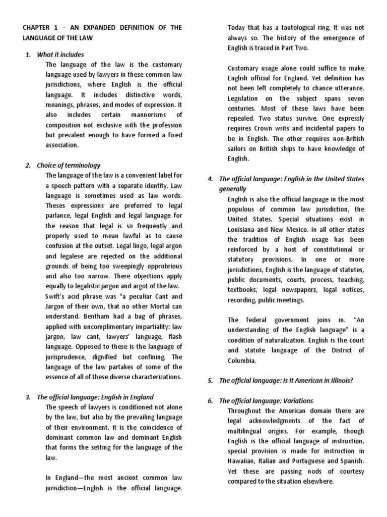 Chapter 1 An Expanded Definition of The Language of The Law PDF