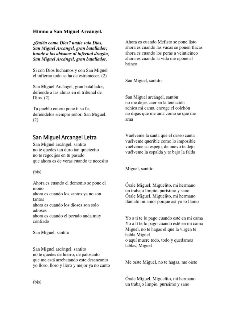 Himno a San Miguel Arcángel Miguel (Arcángel) Religión y creencia