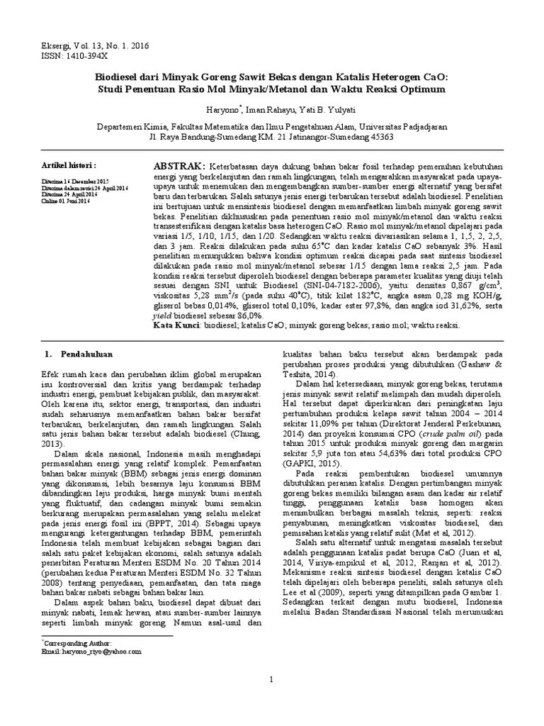 Jurnal Biodiesel Dari Minyak Goreng Bekas