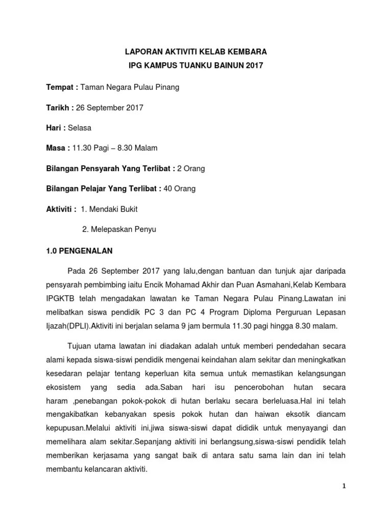 Contoh Laporan Aktiviti Kelab Dan Persatuan