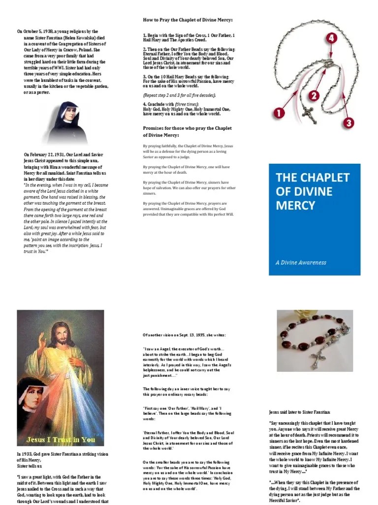 Chaplet of Divine Mercy Brochure | Mercy | Abrahamic Religions