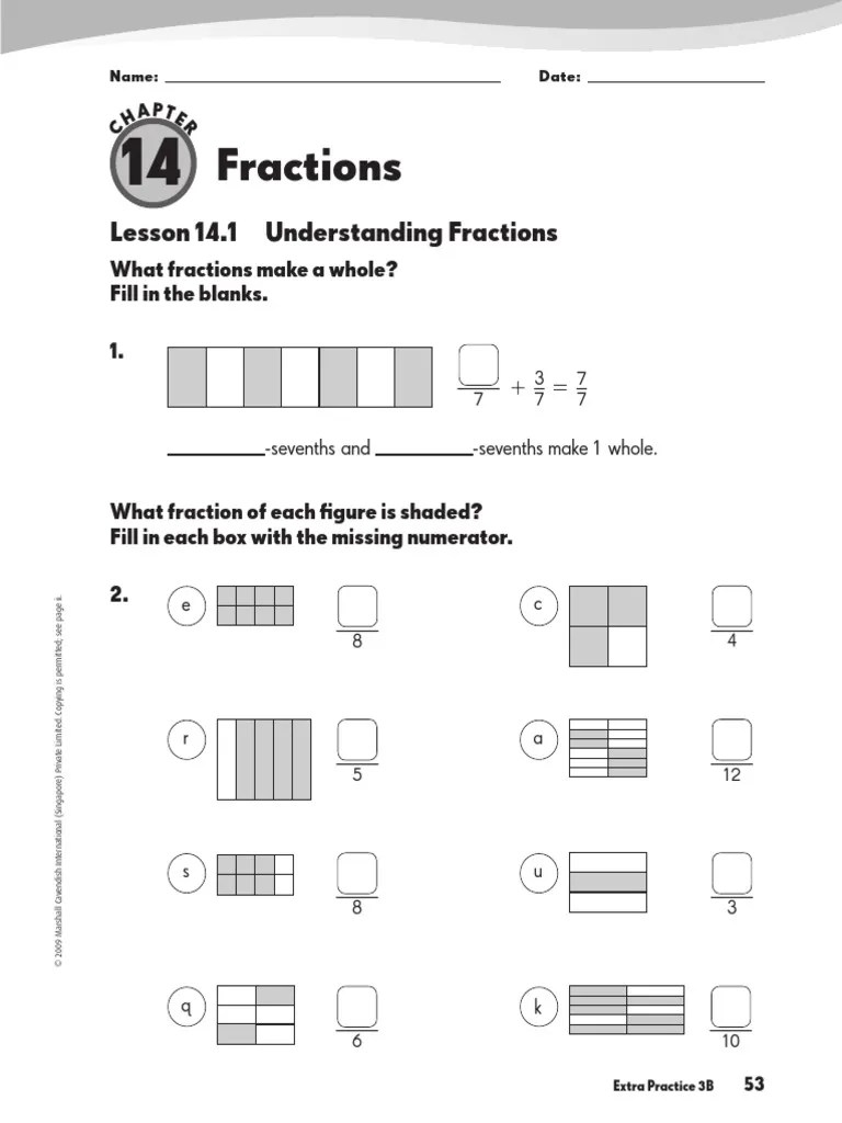 169797862 3rd Grade Fraction Review Fraction (Mathematics