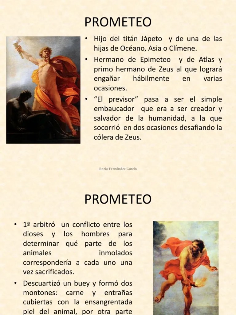 TEXTO 1 PROMETEO Prometeo Mitologia Europea