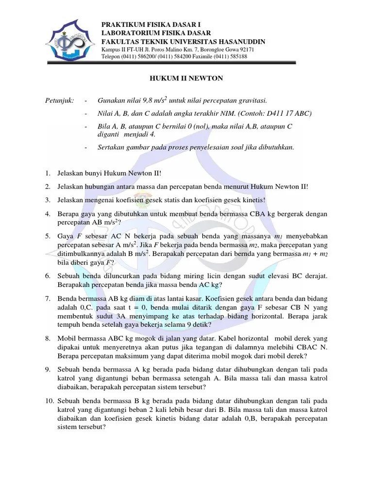 Contoh Soal Fisika Dasar 1 Universitas Berbagi Contoh Soal