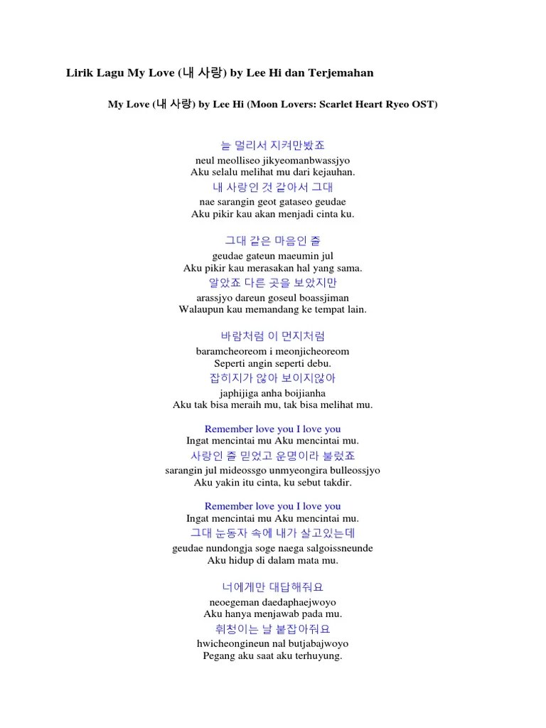 Lirik Lagu Kim Bum Soo Last Love Dan Terjemahan