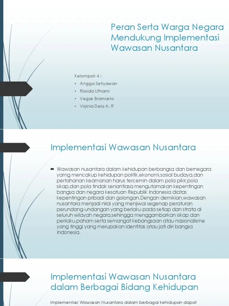 Peran Serta Warga Negara Mendukung Implementasi Wawasan Nusantara