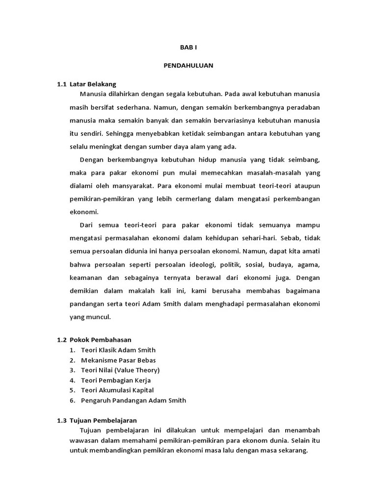 Teori Klasik Adam Smith | PDF