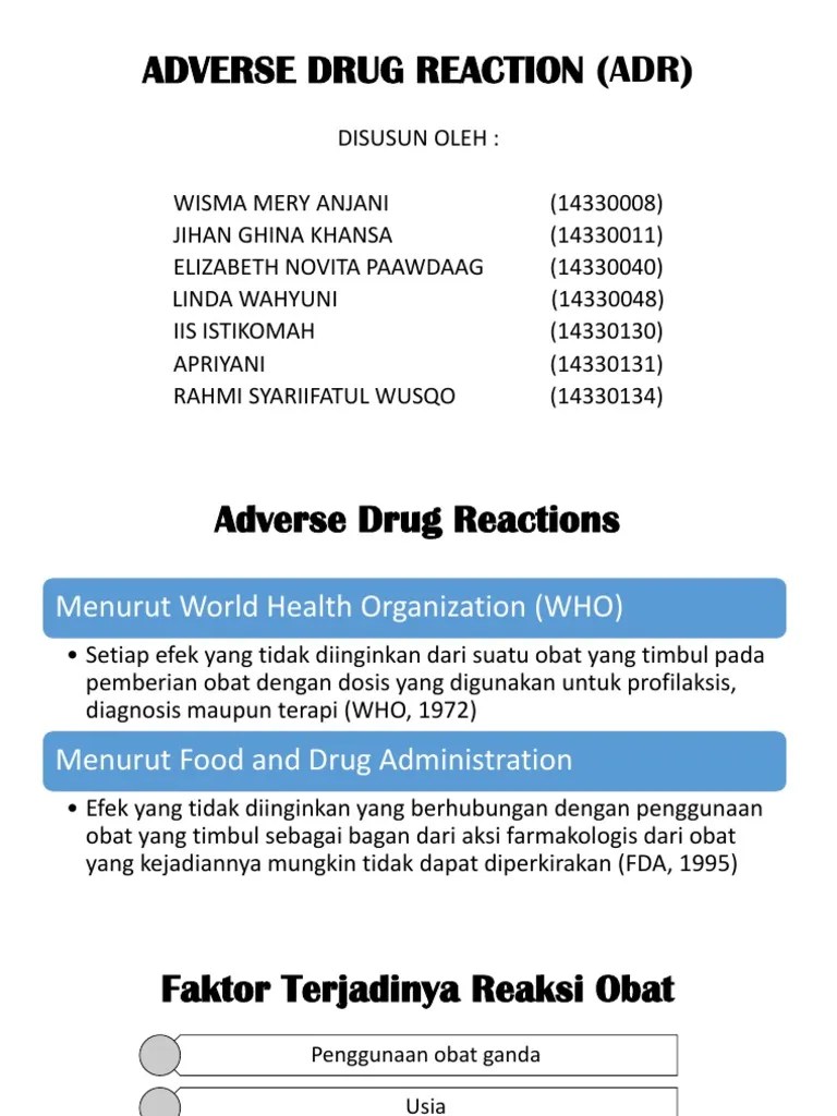 Adverse Drug Reaction (Adr) | PDF