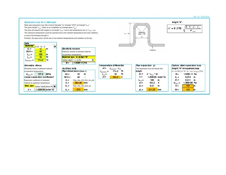 Sample of Expansion Loop PDF Pipe (Fluid Conveyance) Physics