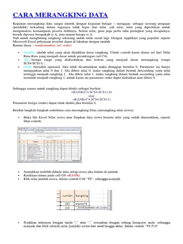 Cara Merangking Data | PDF