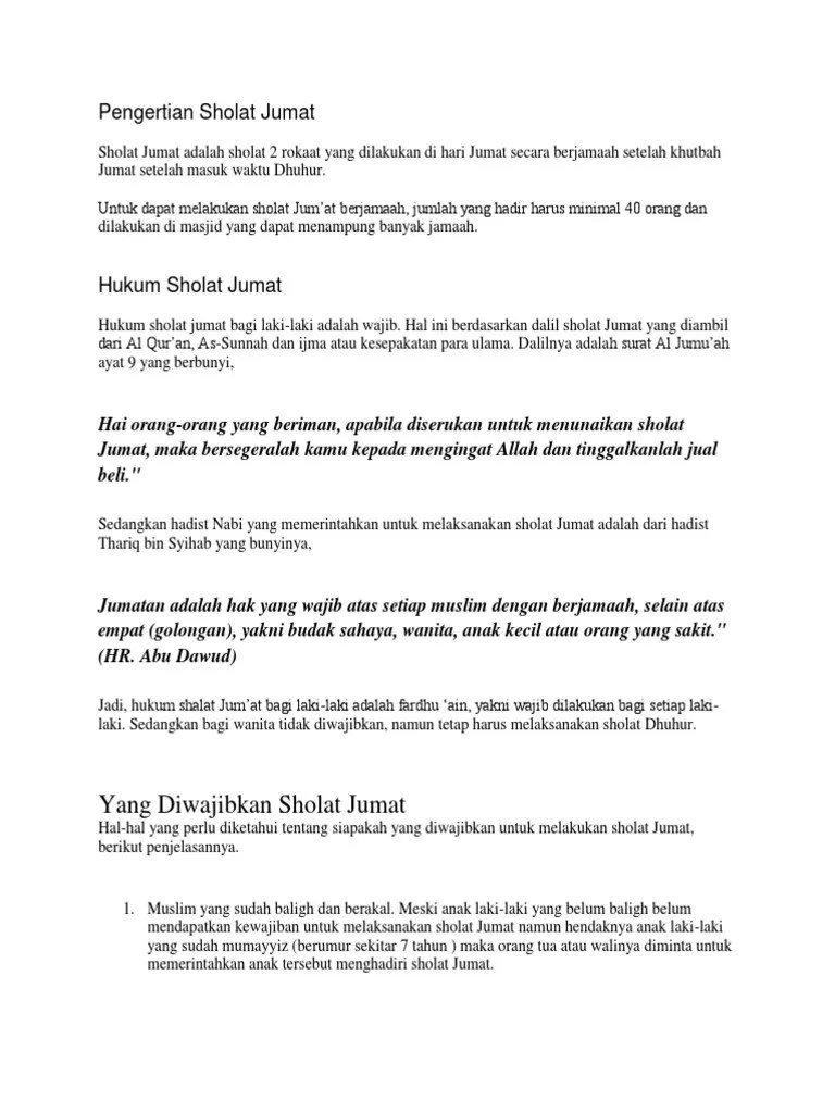 Pengertian Sholat Jum At – Beinyu.com