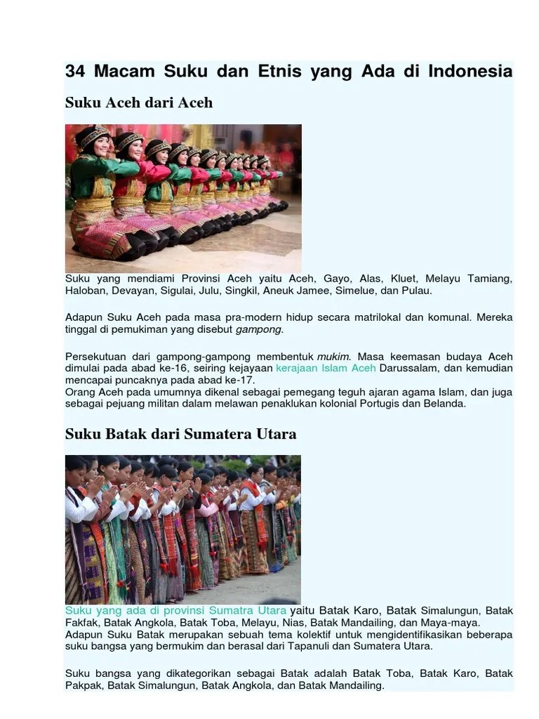 Suku Yang Ada Di Indonesia » Greatnesia