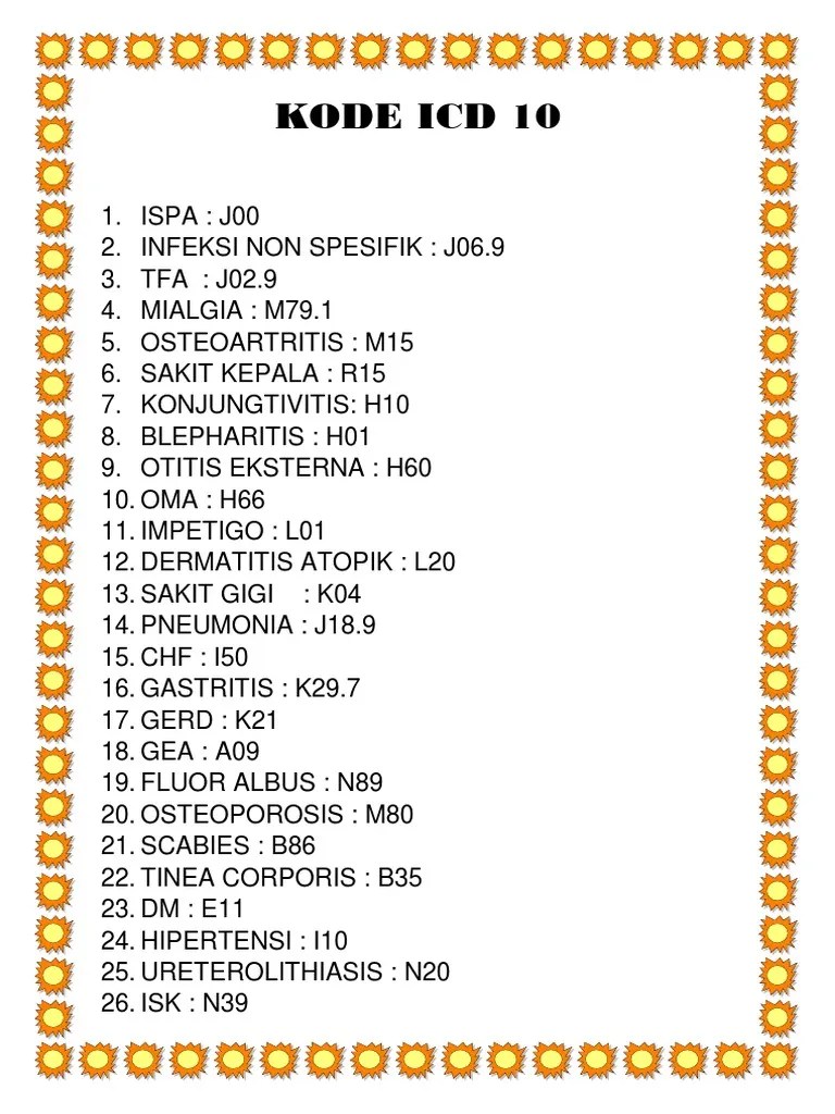 Kode Icd 10
