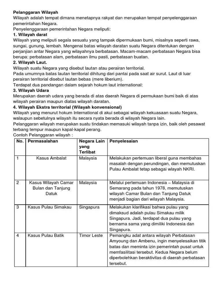 TUGAS PKN Pelanggaran Wilayah Dan Spiona | PDF