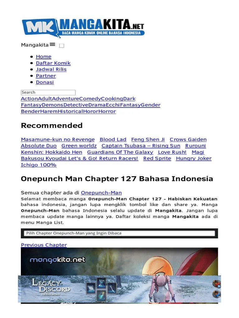 Onepunch Man Chapter 127 Bahasa Indonesia Mangakita