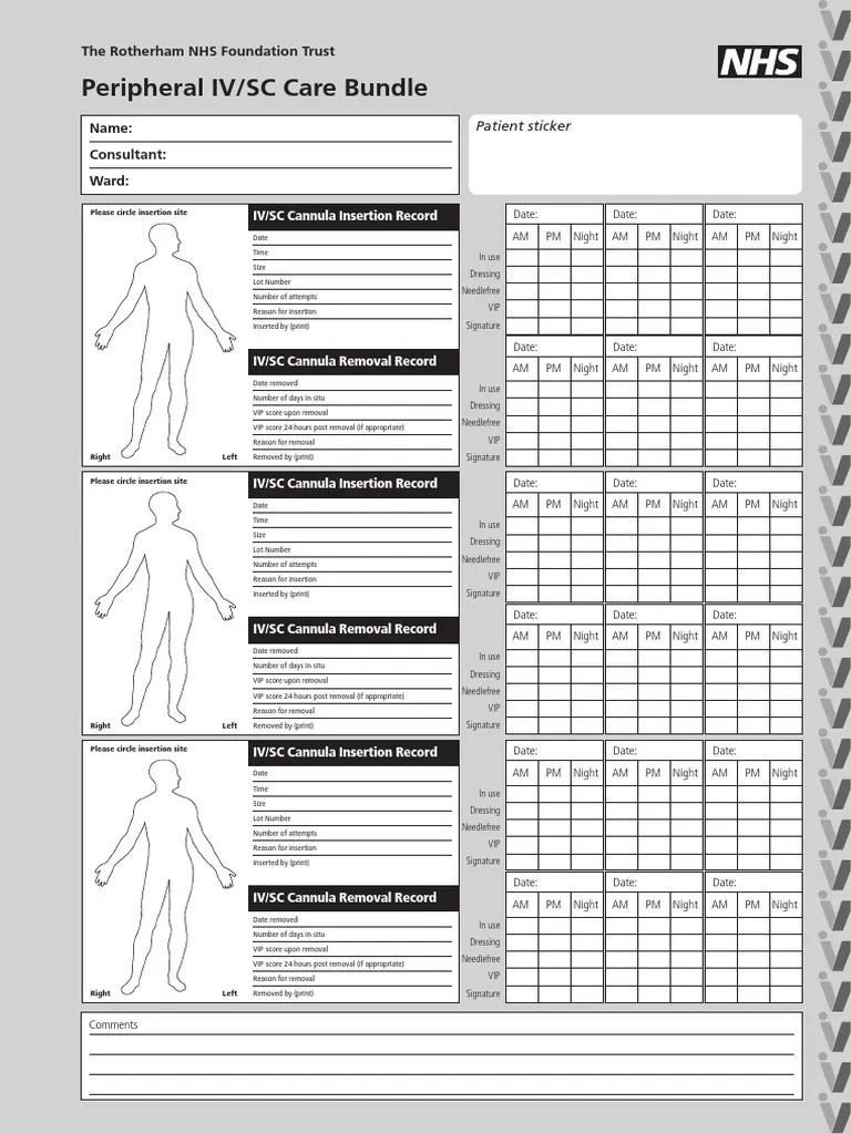 Peripheral IV Care Bundle Intravenous Therapy Hygiene