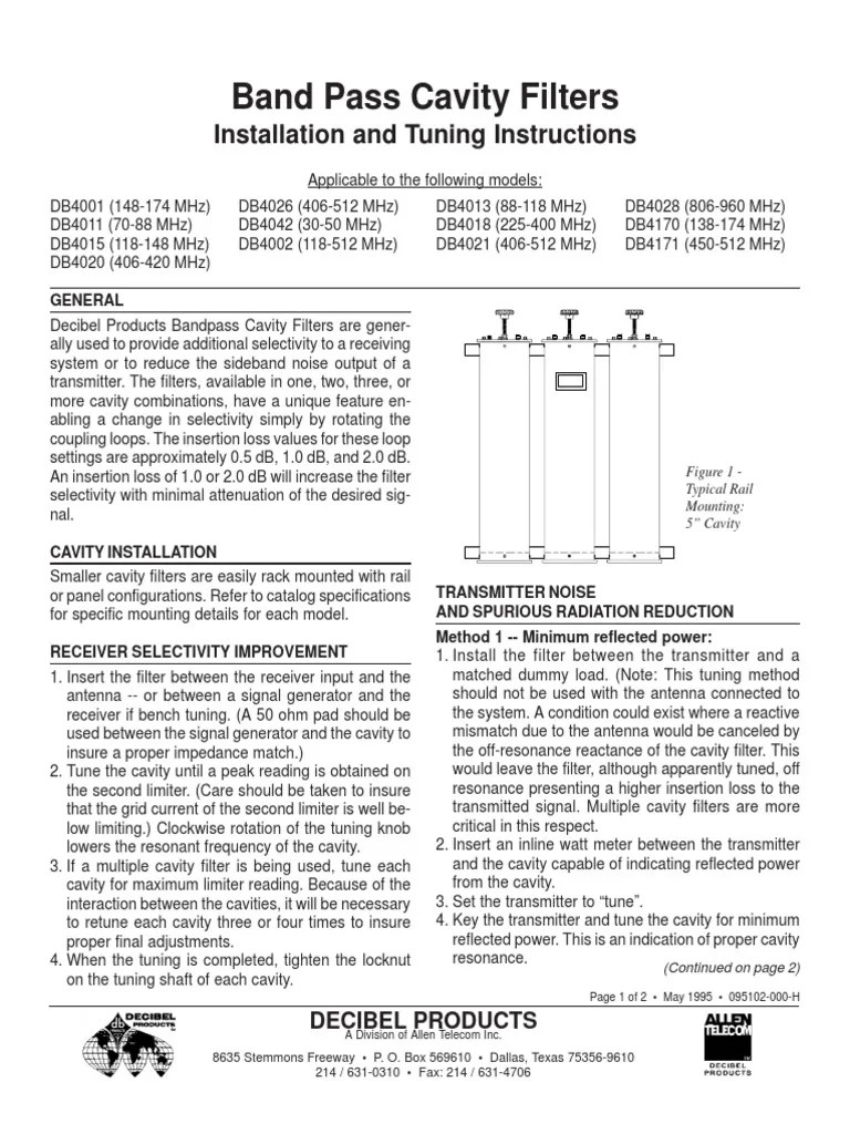 Decibel Filter PDF Antenna (Radio) Electronic Filter
