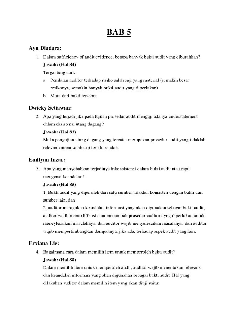 Pertanyaan Audit Sistem Informasi