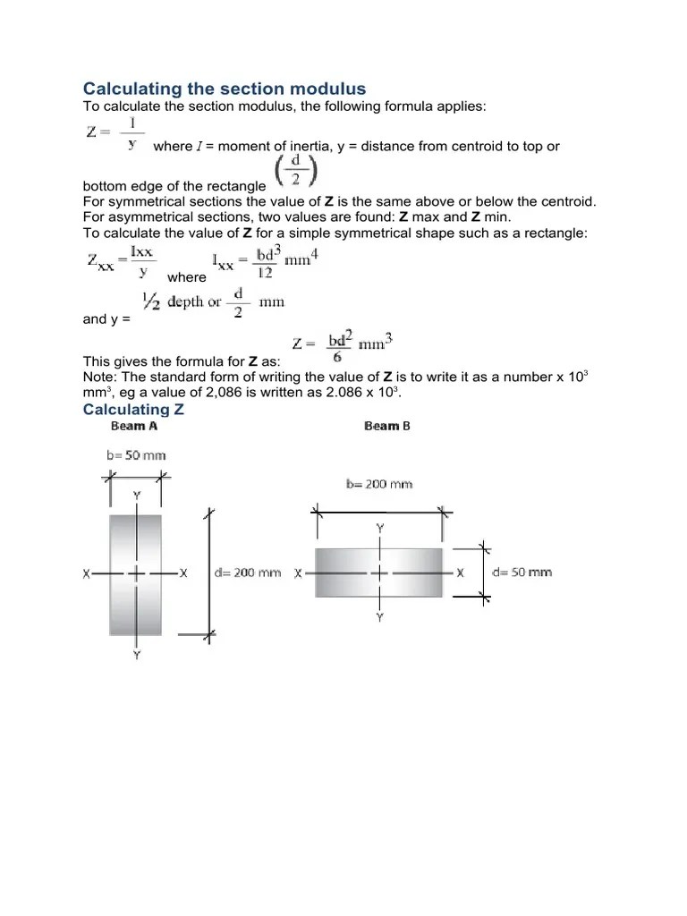 Calculating the Section Modulus