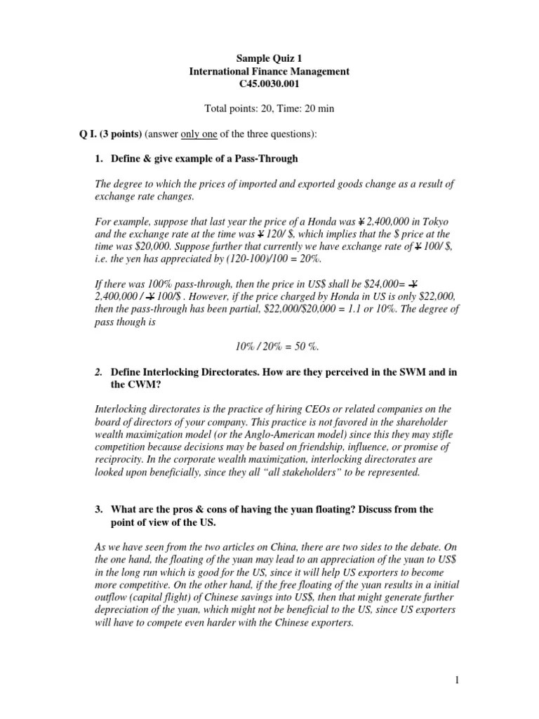 Total Points 20, Time 20 Min 2. Define Interlocking Directorates