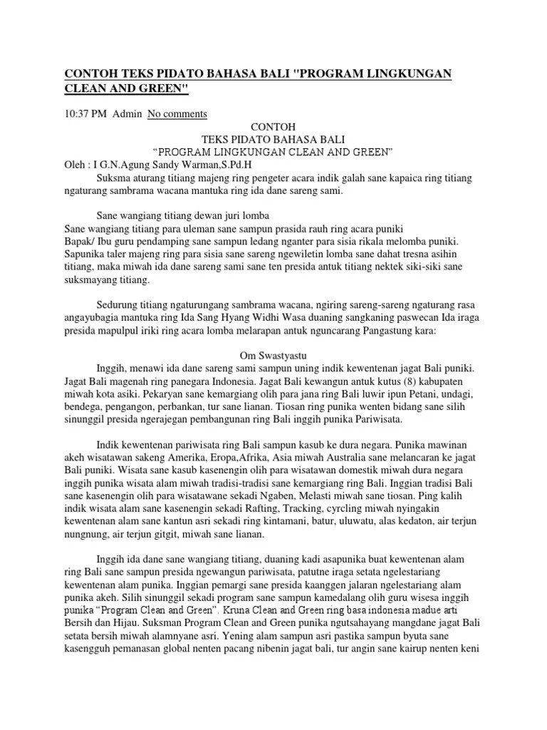 Penutup Pidato Bahasa Bali – Sketsa