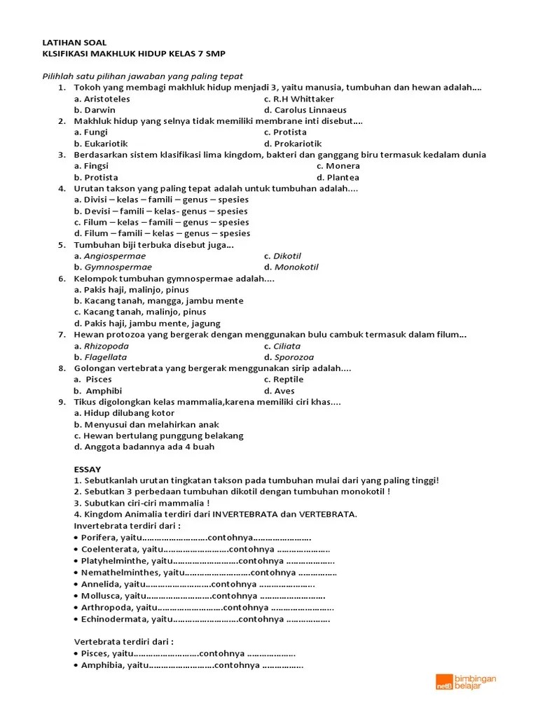 Penyesuaian diri makhluk hidup online worksheet for kelas vi. Soal Ciri Ciri Makhluk Hidup Kelas 9 Jawabanku Id