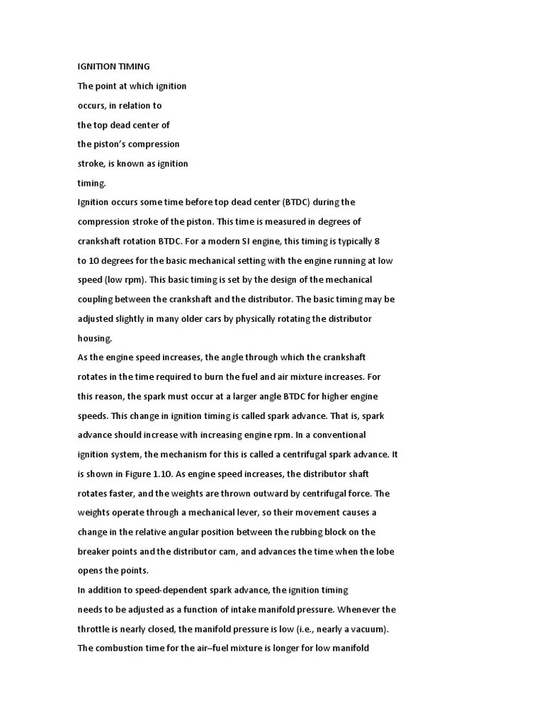 Ignition Timing PDF Components Engines