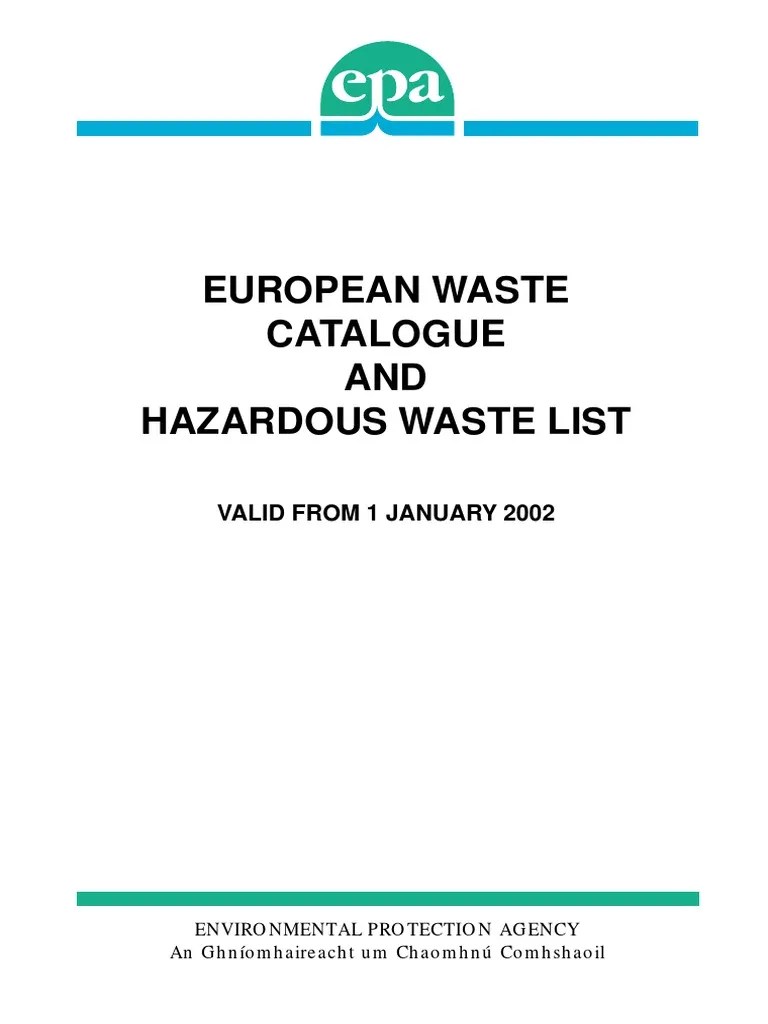 EWC_code_book.pdf Flammability Waste