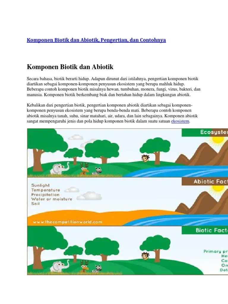 Komponen Biotik Dan Abiotik | PDF