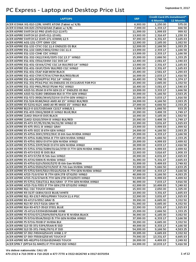 20170920 PC Express Laptop and Desktop Price List.pdf