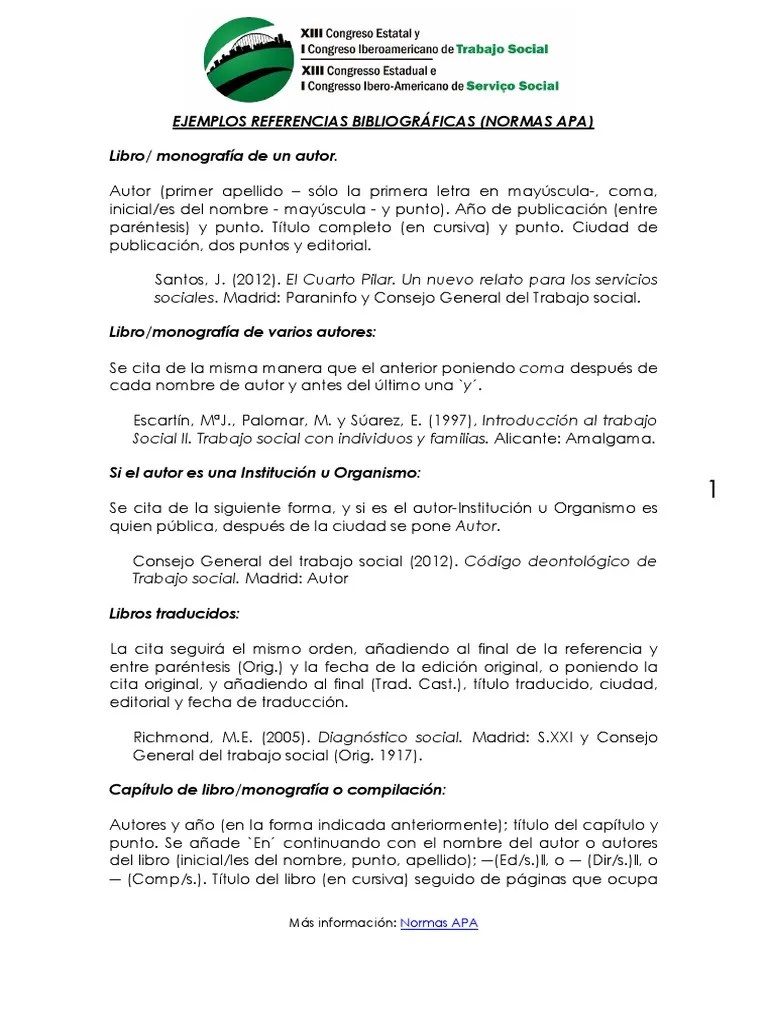 Ejemplos Referencias Bibliográficas NormasAPA Science Ciencia