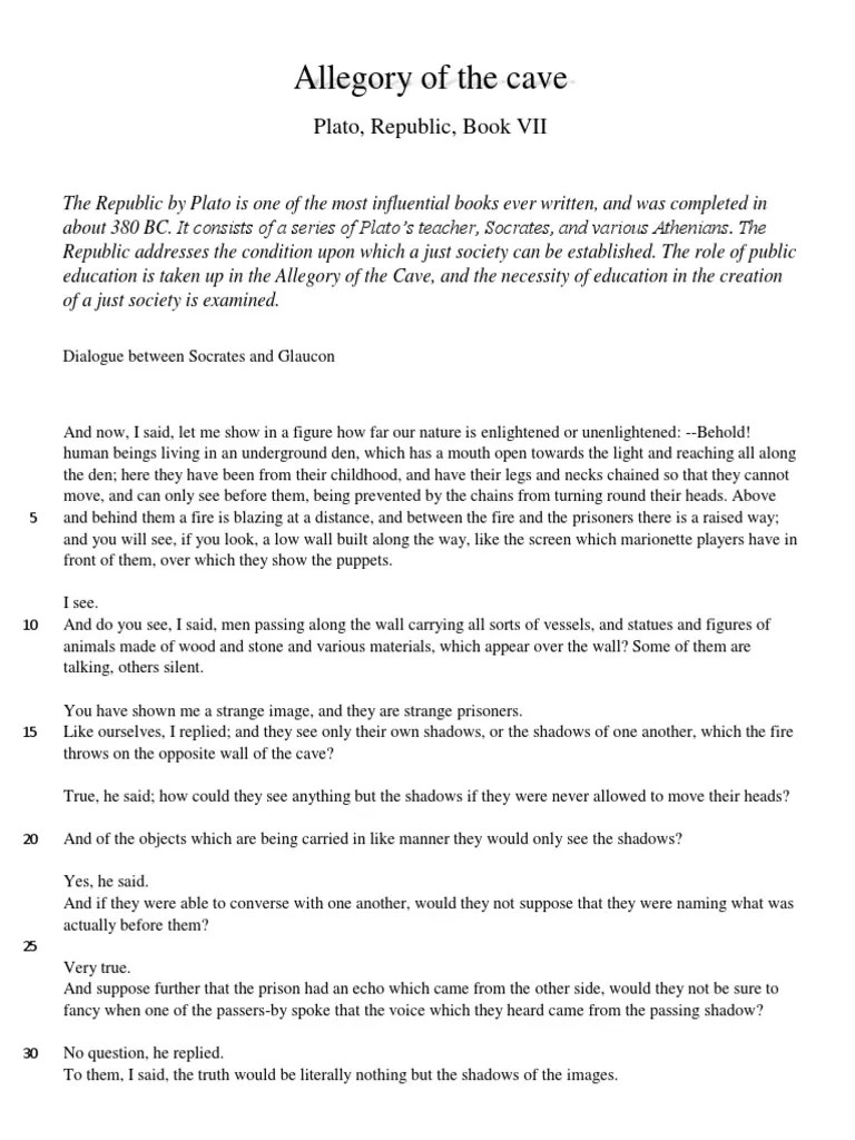 allegory of the cave Epistemology Metaphysics