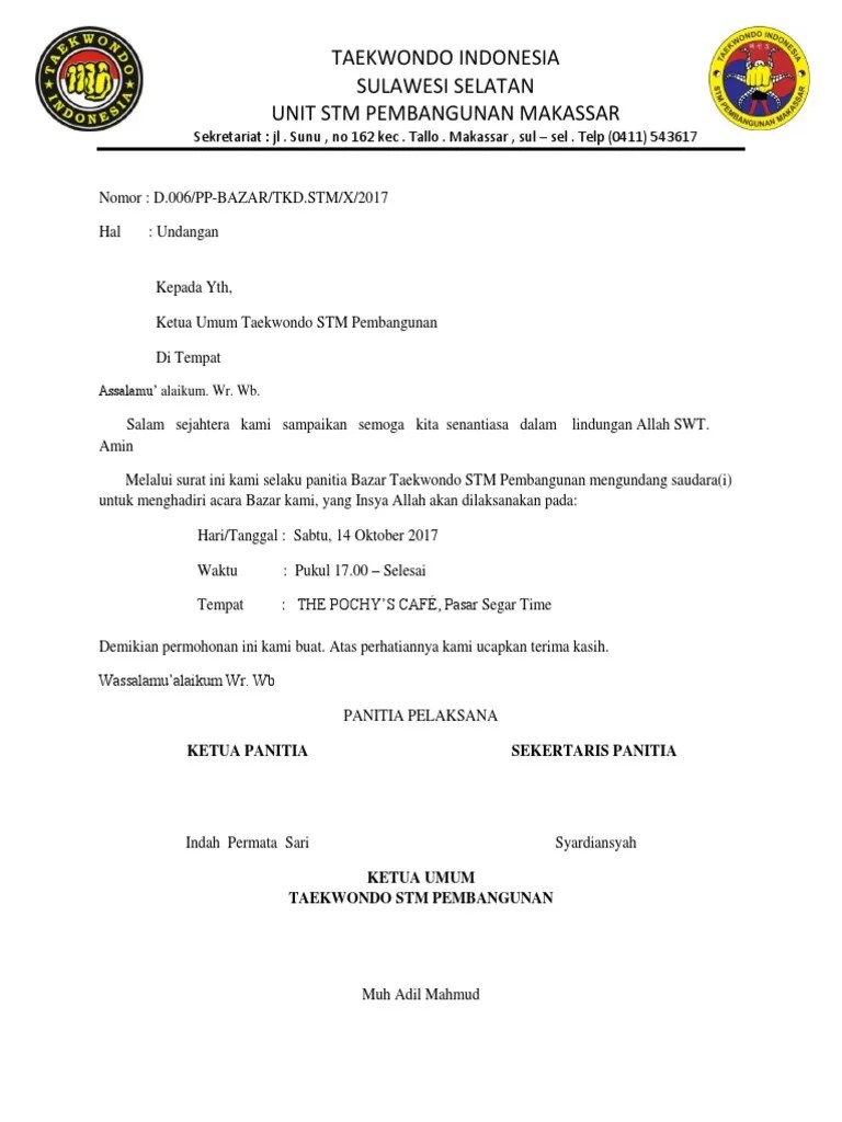 15 Contoh Surat Undangan Bazar