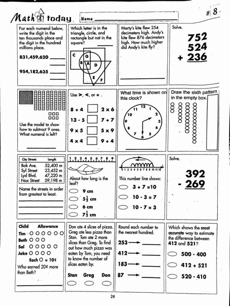 Math 4 Today Test 8 PDF