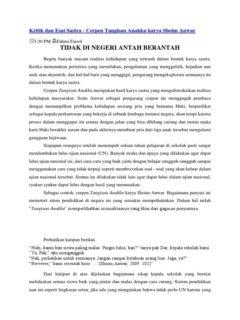 Kritik Dan Esai Sastra