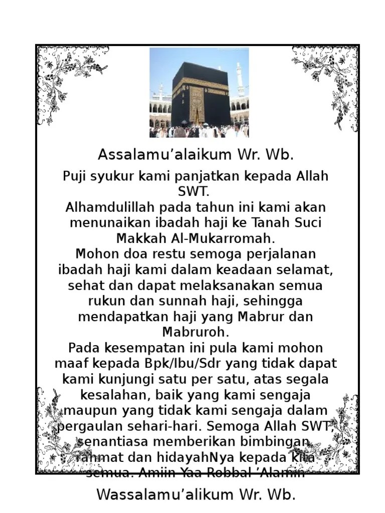 Ucapan Berangkat Haji | PDF