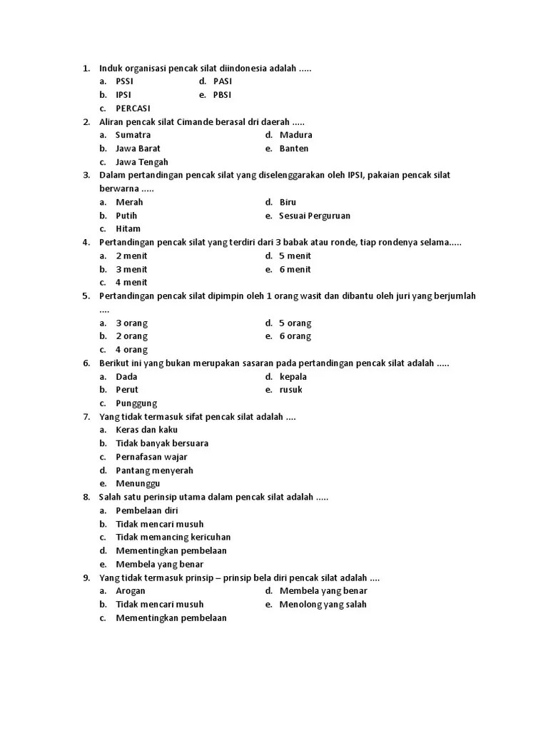 Sebutkan Unsur Unsur Yang Terkandung Dalam Pencak Silat