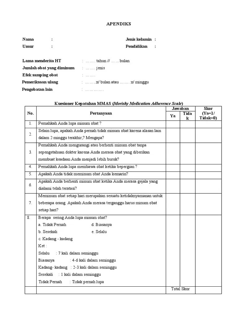 Contoh Kuesioner Hipertensi Pdf Xmast 4
