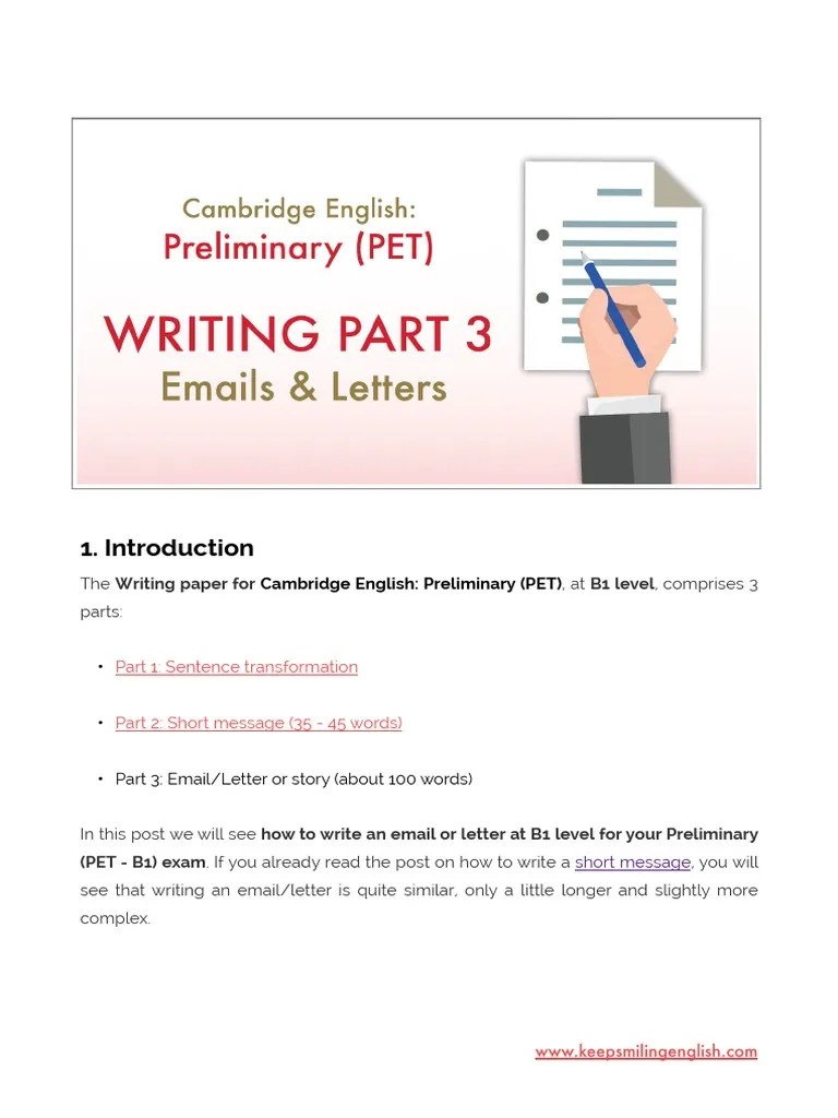 PET Writing Part 3 Emails Semiotics Cognitive Science