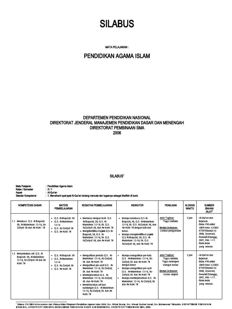 Rpp Agama Islam Sma Ktsp colorsplace