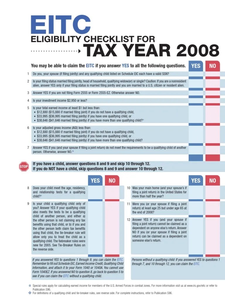 Irs Poster 1 Earned Tax Credit Taxation