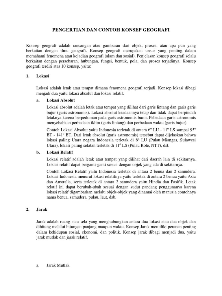 Pengertian Dan Contoh Konsep Geografi | PDF