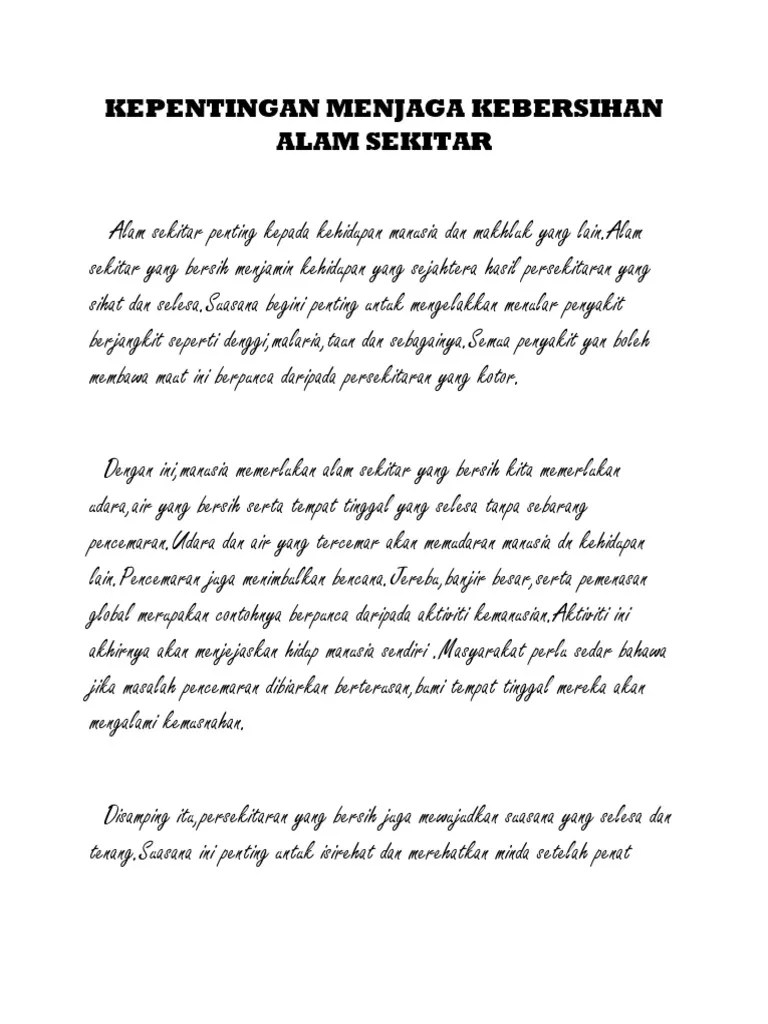 Karangan Kepentingan Menjaga Alam Sekitar PUNCAPUNCA PENCEMARAN ALAM