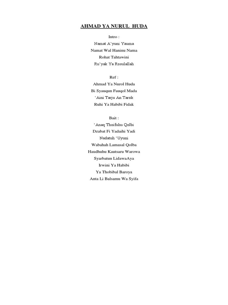 Ahmad Ya Nurul Huda | PDF
