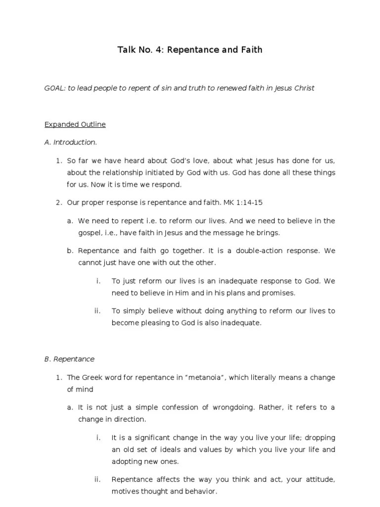 CFC TALK 4 Repentance Sin